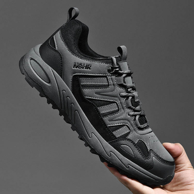 Men's Mixed Material Hiking Shoes – Waterproof, Slip-Resistant, Puncture-Resistant, Impact-Resistant, Breathable, Wide Toe