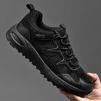 Men's Mixed Material Hiking Shoes – Waterproof, Slip-Resistant, Puncture-Resistant, Impact-Resistant, Breathable, Wide Toe