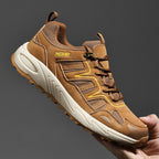 Men's Mixed Material Hiking Shoes – Waterproof, Slip-Resistant, Puncture-Resistant, Impact-Resistant, Breathable, Wide Toe
