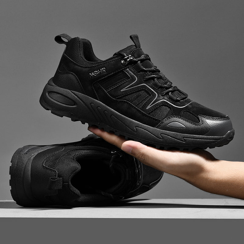 Men's Mixed Material Hiking Shoes – Waterproof, Slip-Resistant, Puncture-Resistant, Impact-Resistant, Breathable, Wide Toe