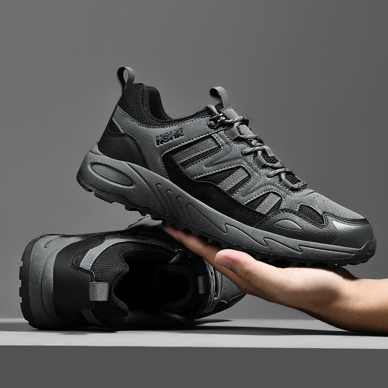 Men's Mixed Material Hiking Shoes – Waterproof, Slip-Resistant, Puncture-Resistant, Impact-Resistant, Breathable, Wide Toe