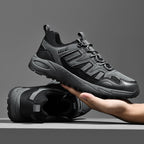 Men's Mixed Material Hiking Shoes – Waterproof, Slip-Resistant, Puncture-Resistant, Impact-Resistant, Breathable, Wide Toe