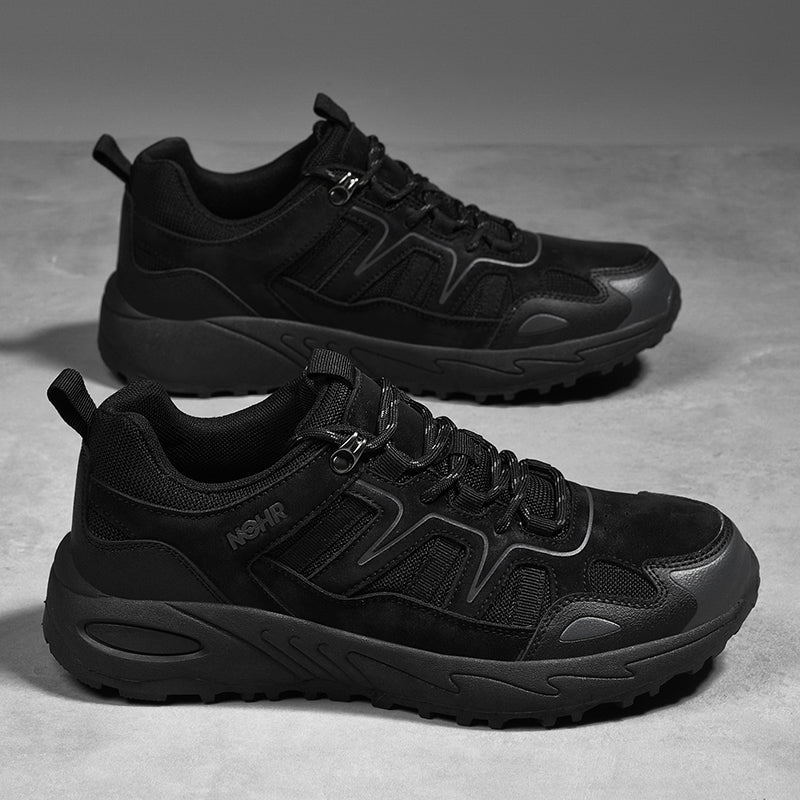 Men's Mixed Material Hiking Shoes – Waterproof, Slip-Resistant, Puncture-Resistant, Impact-Resistant, Breathable, Wide Toe