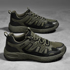 Men's Mixed Material Hiking Shoes – Waterproof, Slip-Resistant, Puncture-Resistant, Impact-Resistant, Breathable, Wide Toe