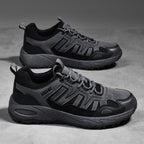 Men's Mixed Material Hiking Shoes – Waterproof, Slip-Resistant, Puncture-Resistant, Impact-Resistant, Breathable, Wide Toe