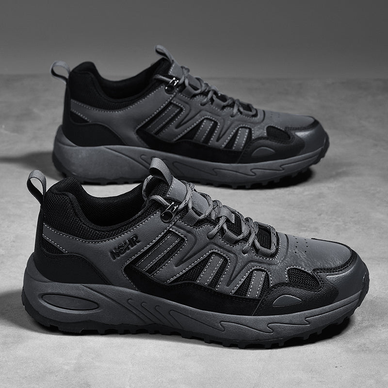 Men's Mixed Material Hiking Shoes – Waterproof, Slip-Resistant, Puncture-Resistant, Impact-Resistant, Breathable, Wide Toe