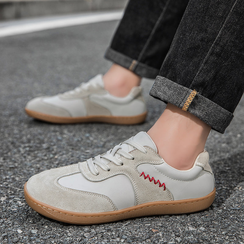 ⏰Limited Time Sale 70% OFF - Men's Genuine Leather Walking Shoes - Lace-Up, Wide Toe Box, Arch Support, Hock Absorption, Waterproof, Slip-Resistant