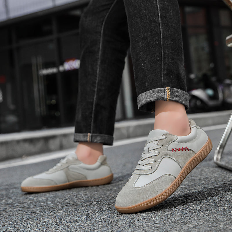 ⏰Limited Time Sale 70% OFF - Men's Genuine Leather Walking Shoes - Lace-Up, Wide Toe Box, Arch Support, Hock Absorption, Waterproof, Slip-Resistant