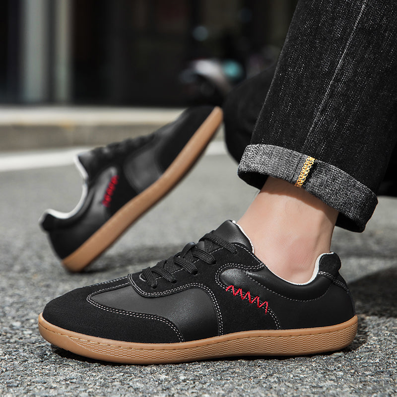 ⏰Limited Time Sale 70% OFF - Men's Genuine Leather Walking Shoes - Lace-Up, Wide Toe Box, Arch Support, Hock Absorption, Waterproof, Slip-Resistant