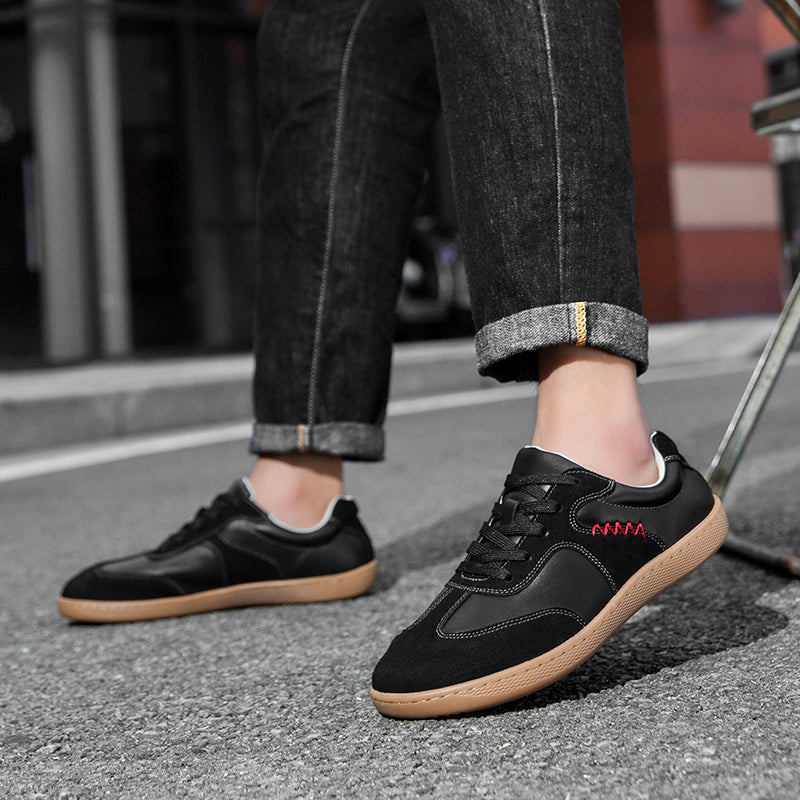 ⏰Limited Time Sale 70% OFF - Men's Genuine Leather Walking Shoes - Lace-Up, Wide Toe Box, Arch Support, Hock Absorption, Waterproof, Slip-Resistant