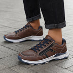 ⏰Limited Time Sale 70% OFF - Men's Genuine Leather Hiking Shoes - Outdoor Work Shoes -Side Zipper, Lightweight, Wide Toe Box, Arch Support, Shock Absorption, Waterproof, Slip-Resistant