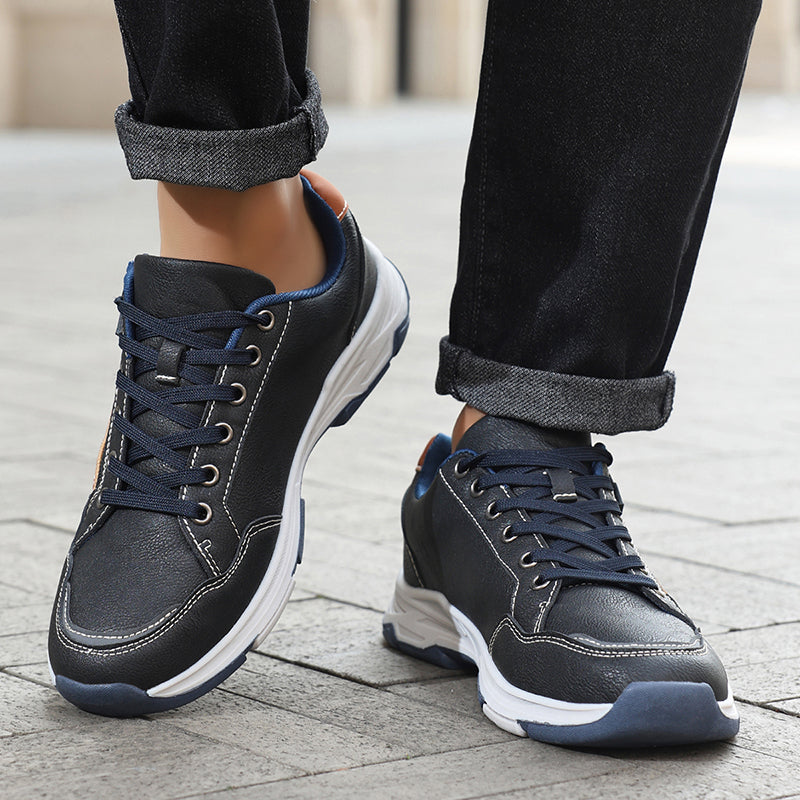 ⏰Limited Time Sale 70% OFF - Men's Genuine Leather Hiking Shoes - Outdoor Work Shoes -Side Zipper, Lightweight, Wide Toe Box, Arch Support, Shock Absorption, Waterproof, Slip-Resistant