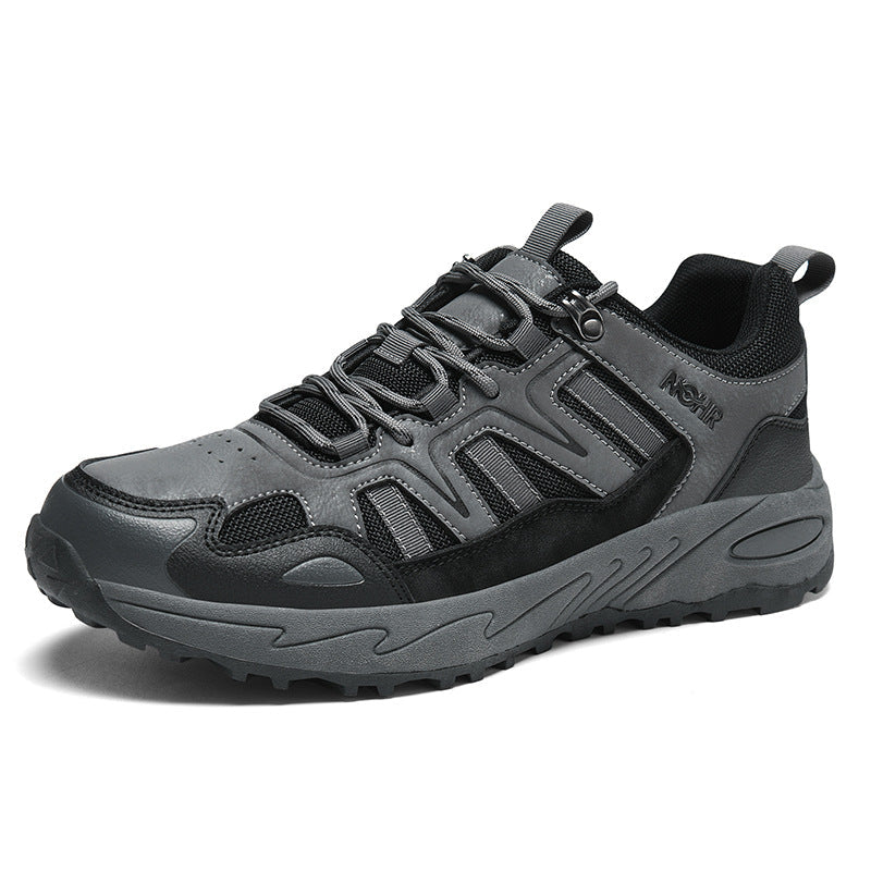 Men's Mixed Material Hiking Shoes – Waterproof, Slip-Resistant, Puncture-Resistant, Impact-Resistant, Breathable, Wide Toe