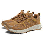 Men's Mixed Material Hiking Shoes – Waterproof, Slip-Resistant, Puncture-Resistant, Impact-Resistant, Breathable, Wide Toe