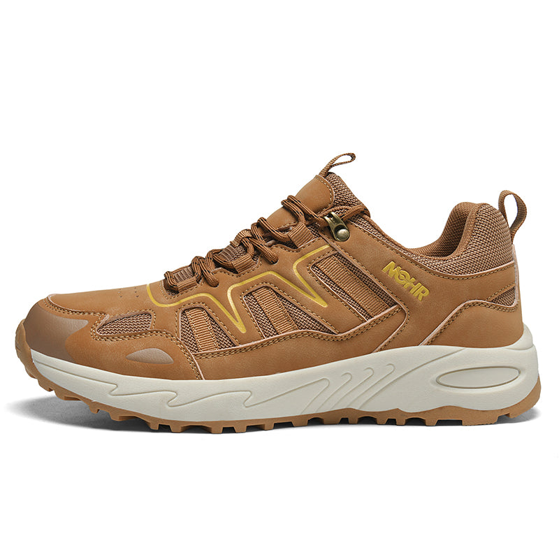 Men's Mixed Material Hiking Shoes – Waterproof, Slip-Resistant, Puncture-Resistant, Impact-Resistant, Breathable, Wide Toe
