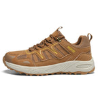 Men's Mixed Material Hiking Shoes – Waterproof, Slip-Resistant, Puncture-Resistant, Impact-Resistant, Breathable, Wide Toe