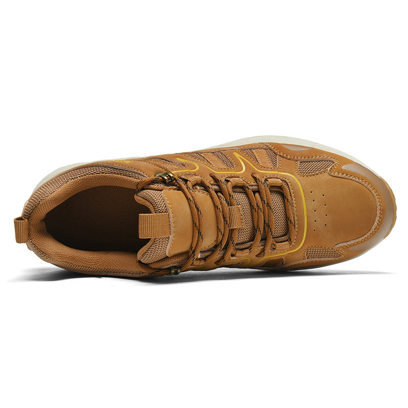 Men's Mixed Material Hiking Shoes – Waterproof, Slip-Resistant, Puncture-Resistant, Impact-Resistant, Breathable, Wide Toe