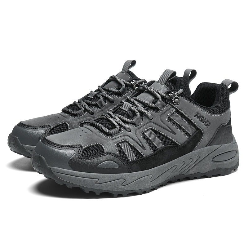 Men's Mixed Material Hiking Shoes – Waterproof, Slip-Resistant, Puncture-Resistant, Impact-Resistant, Breathable, Wide Toe
