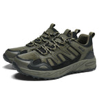 Men's Mixed Material Hiking Shoes – Waterproof, Slip-Resistant, Puncture-Resistant, Impact-Resistant, Breathable, Wide Toe