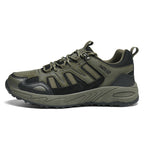 Men's Mixed Material Hiking Shoes – Waterproof, Slip-Resistant, Puncture-Resistant, Impact-Resistant, Breathable, Wide Toe