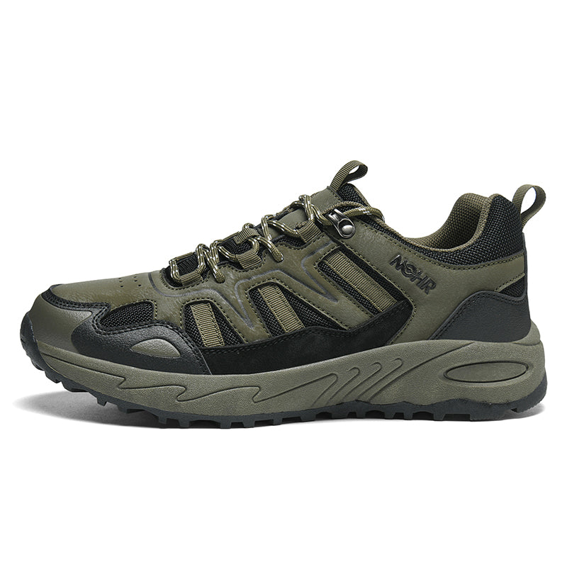 Men's Mixed Material Hiking Shoes – Waterproof, Slip-Resistant, Puncture-Resistant, Impact-Resistant, Breathable, Wide Toe