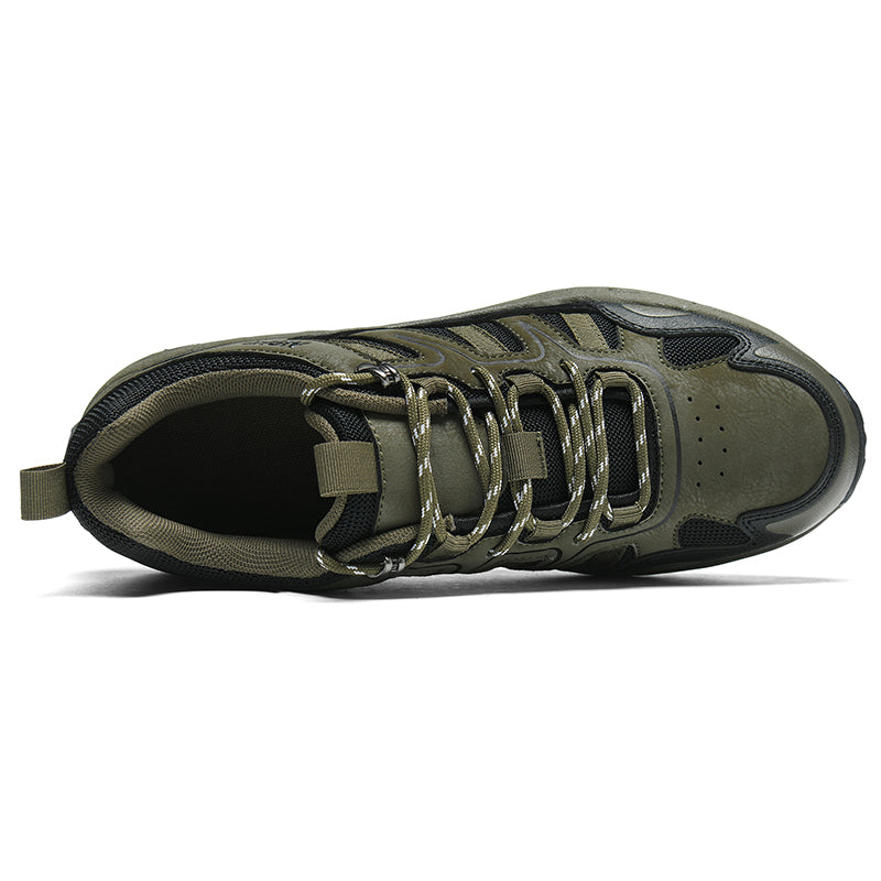 Men's Mixed Material Hiking Shoes – Waterproof, Slip-Resistant, Puncture-Resistant, Impact-Resistant, Breathable, Wide Toe