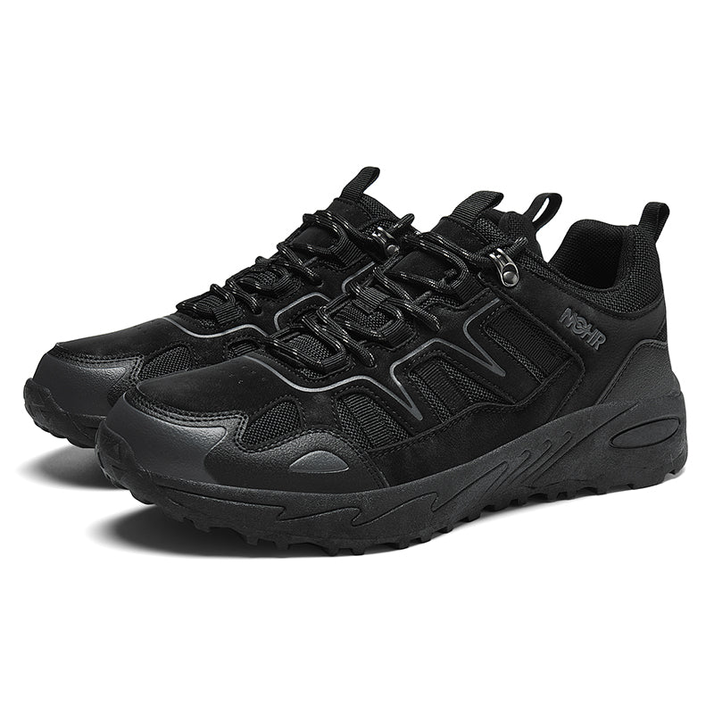 Men's Mixed Material Hiking Shoes – Waterproof, Slip-Resistant, Puncture-Resistant, Impact-Resistant, Breathable, Wide Toe