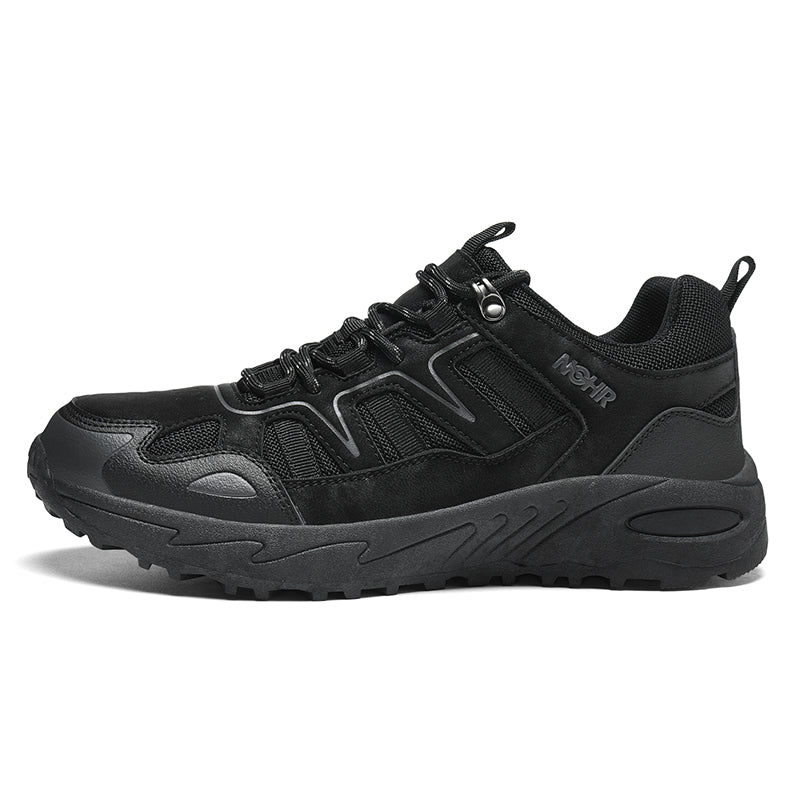 Men's Mixed Material Hiking Shoes – Waterproof, Slip-Resistant, Puncture-Resistant, Impact-Resistant, Breathable, Wide Toe