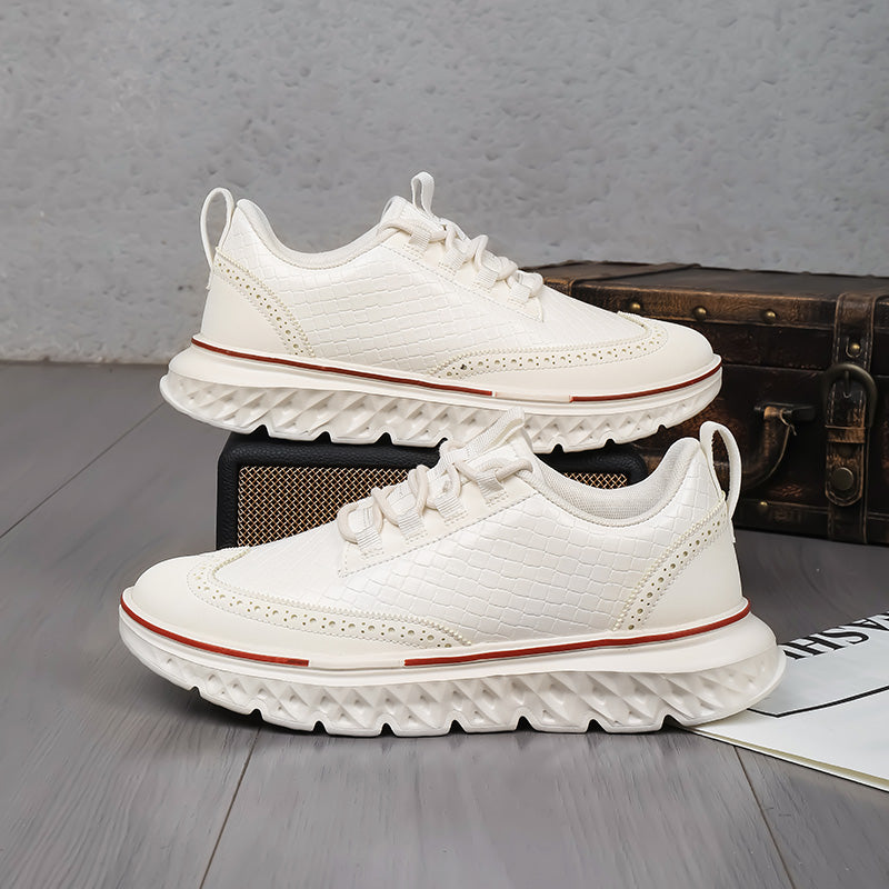 Men's crocodile leather shoes: Lightweight, waterproof, comfortable and soft walking shoes - wide last and extended design.