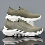 Men's lightweight waterproof walking shoes, comfortable and soft, slip-on style, wide and extra-long design.
