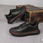 Men's crocodile leather shoes: Lightweight, waterproof, comfortable and soft walking shoes - wide last and extended design.