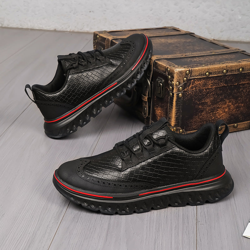 Men's crocodile leather shoes: Lightweight, waterproof, comfortable and soft walking shoes - wide last and extended design.