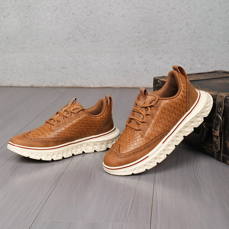 Men's crocodile leather shoes: Lightweight, waterproof, comfortable and soft walking shoes - wide last and extended design.