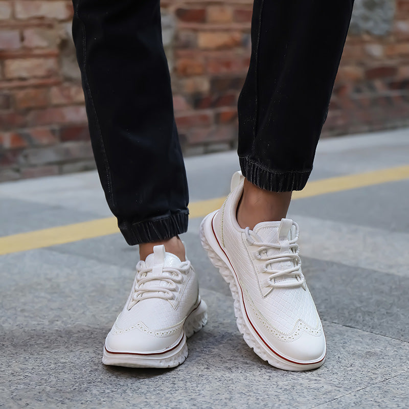Men's crocodile leather shoes: Lightweight, waterproof, comfortable and soft walking shoes - wide last and extended design.