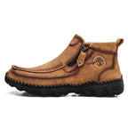 (⏰NOW ON: 70% OFF Sale! 🔥)Men's Premium Motorcycle Boots – Hand-Stitched Genuine Leather, USMCA Recommended - Wide Toe, Waterproof, Anti-Slip, Anti-Sprain, Ortho Support, Suitable for Riding, Work, Driving, Hiking