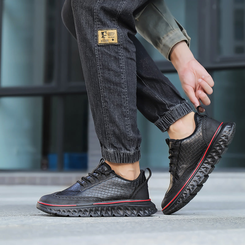 Men's crocodile leather shoes: Lightweight, waterproof, comfortable and soft walking shoes - wide last and extended design.